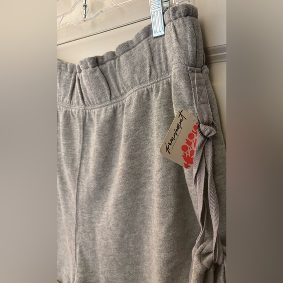 NWT Free People Movement Terry Sweat Shorts W/ Side Ties, Heather Gray, M - Picture 4 of 9